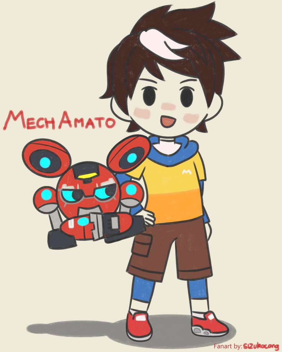 A boy and his sphere robot 🤖 #mechamato #monsta #fanart #ArtistOnTwitter