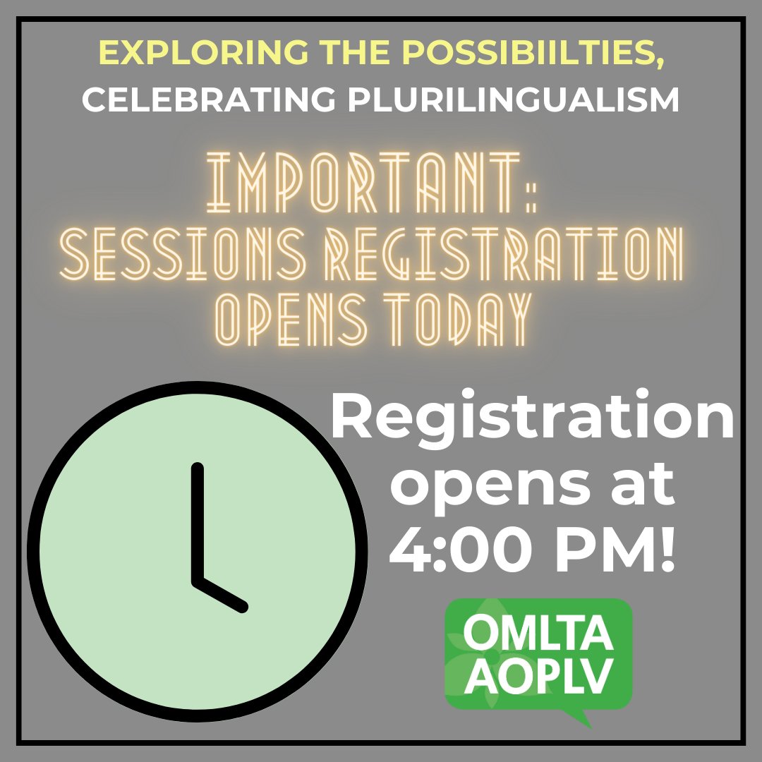 Registration opens today! 😍

Set your alarm because you can start to register for sessions later today at 4pm!

#omlta #epcp24