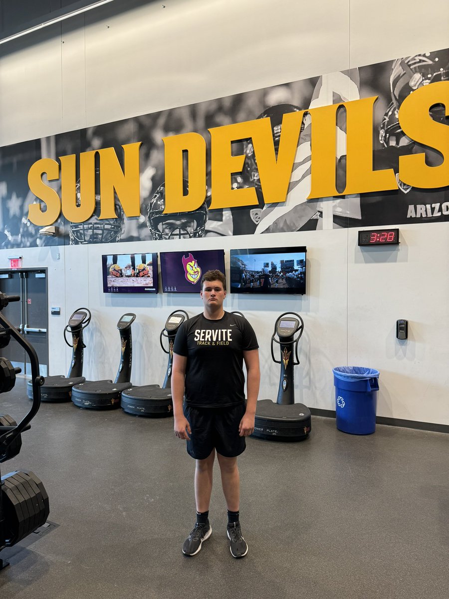 Had a great time at ASU today thank you @coachmaxsilver @CoachCoop84 and @ASUFootball for having me @CoachReino @classicqb @ServiteFootball @SaddlebackStre1