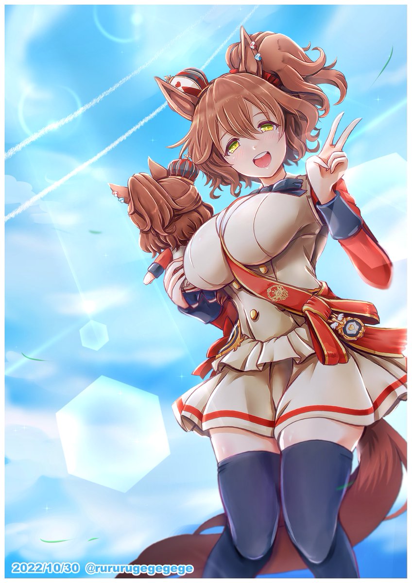 ウマ娘「#ピースしてる画像貼ってけ #ウマ娘 一時期ピースしてるキャラばかり描いてた気が」|ノレ。のイラスト