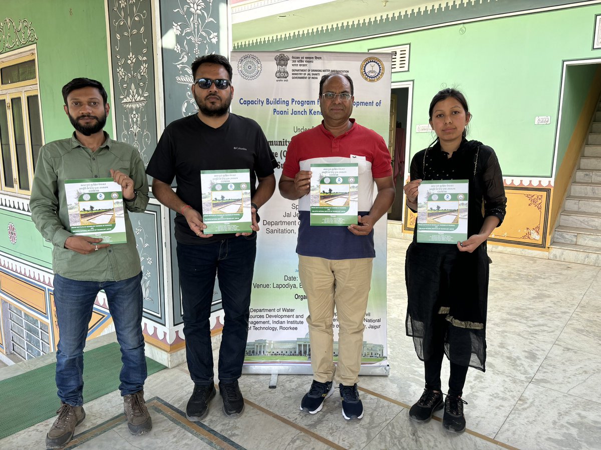 basuyphy's tweet photo. Community participation is essential for water resources management. Our team development a booklet on CoMAR and provided water quality testing kits in three villages of Rajasthan. This project was funded by @jaljeevan_ .
@iitroorkee @mahajan_vini @wrdm_iitr https://t.co/eFp9lB7mpJ