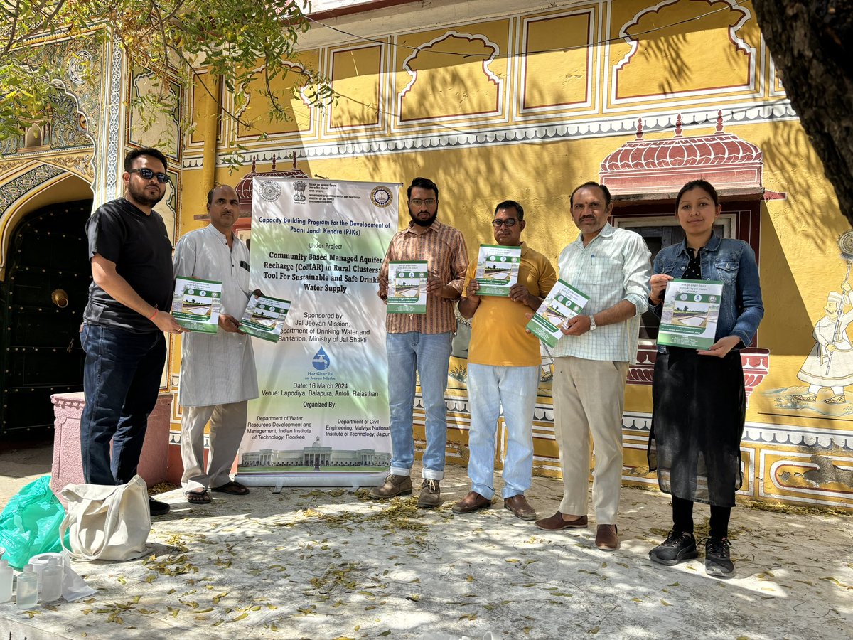 Dr. Basant Yadav (@basuyphy) on Twitter photo Community participation is essential for water resources management. Our team development a booklet on CoMAR and provided water quality testing kits in three villages of Rajasthan. This project was funded by <a href="/jaljeevan_/">Jal Jeevan Mission I #HarGharJal #JJM #JalJeevan</a> .
<a href="/iitroorkee/">IIT Roorkee</a> <a href="/mahajan_vini/">Vini Mahajan</a> <a href="/wrdm_iitr/">WRD&M, IIT Roorkee</a> Community participation is essential for water resources management. Our team development a booklet on CoMAR and provided water quality testing kits in three villages of Rajasthan. This project was funded by <a href="/jaljeevan_/">Jal Jeevan Mission I #HarGharJal #JJM #JalJeevan</a> .
<a href="/iitroorkee/">IIT Roorkee</a> <a href="/mahajan_vini/">Vini Mahajan</a> <a href="/wrdm_iitr/">WRD&M, IIT Roorkee</a>