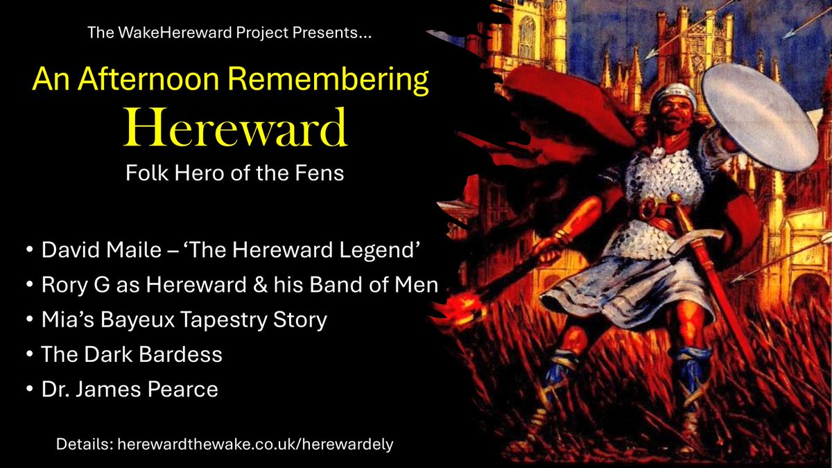 Dr James Pearce and Hereward's Band of Men have been added to 'An Afternoon Remembering Hereward' at The Hereward pub in Ely at 3pm next Sunday 24th March. Free Entry. Details: herewardthewake.co.uk/herewardely Table Reservations: greatukpubs.co.uk/hereward-ely #Hereward #Ely #HerewardTheWake