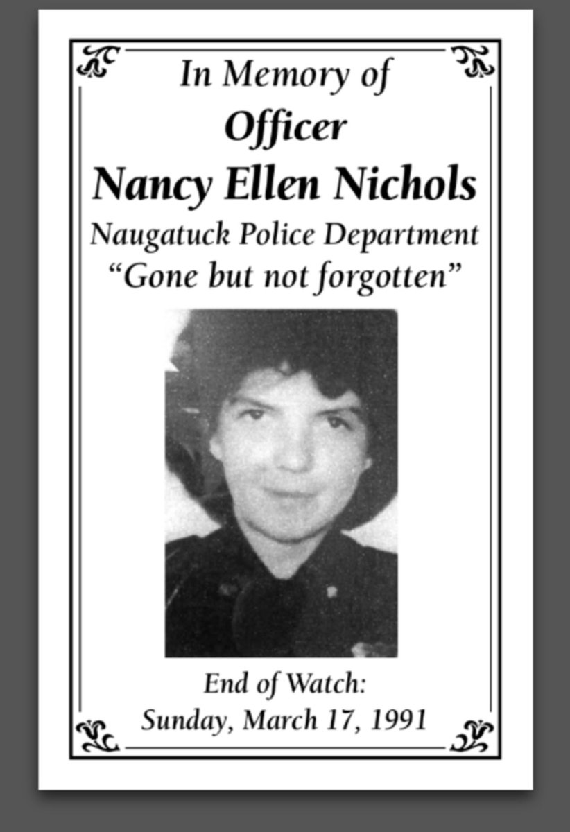 Tomorrow morning, March 17, 2024 at 9:00 a.m., members of the Naugatuck PD will gather at Saint James Cemetery located on Cross Street to commemorate our sister in blue, Ofc Nancy Nichols' end of watch anniversary; all are welcome to attend to remember &amp; reflect on her sacrifice.
