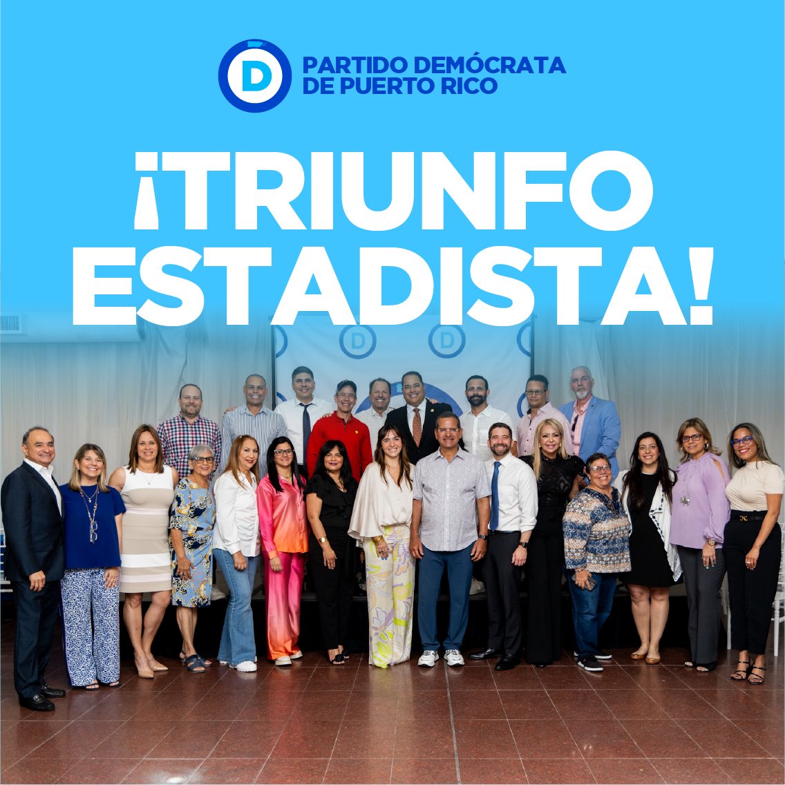 ¡Otra victoria para los estadistas! Felicito a la plancha estadista del partido demócrata de Puerto Rico liderado por su nuevo presidente, @DavilaPernas. Esto es otro logro a favor de la igualdad que se merece nuestra gente. #Estadidad #Estado51 #ElMejorEquipo