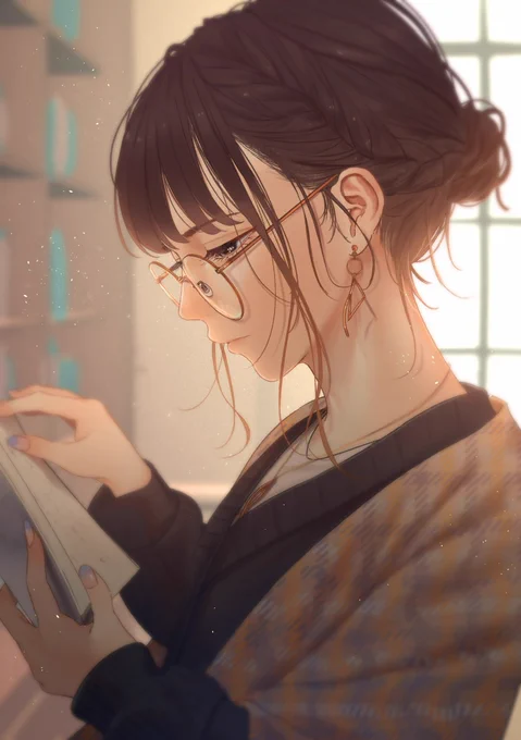本を読むひと 