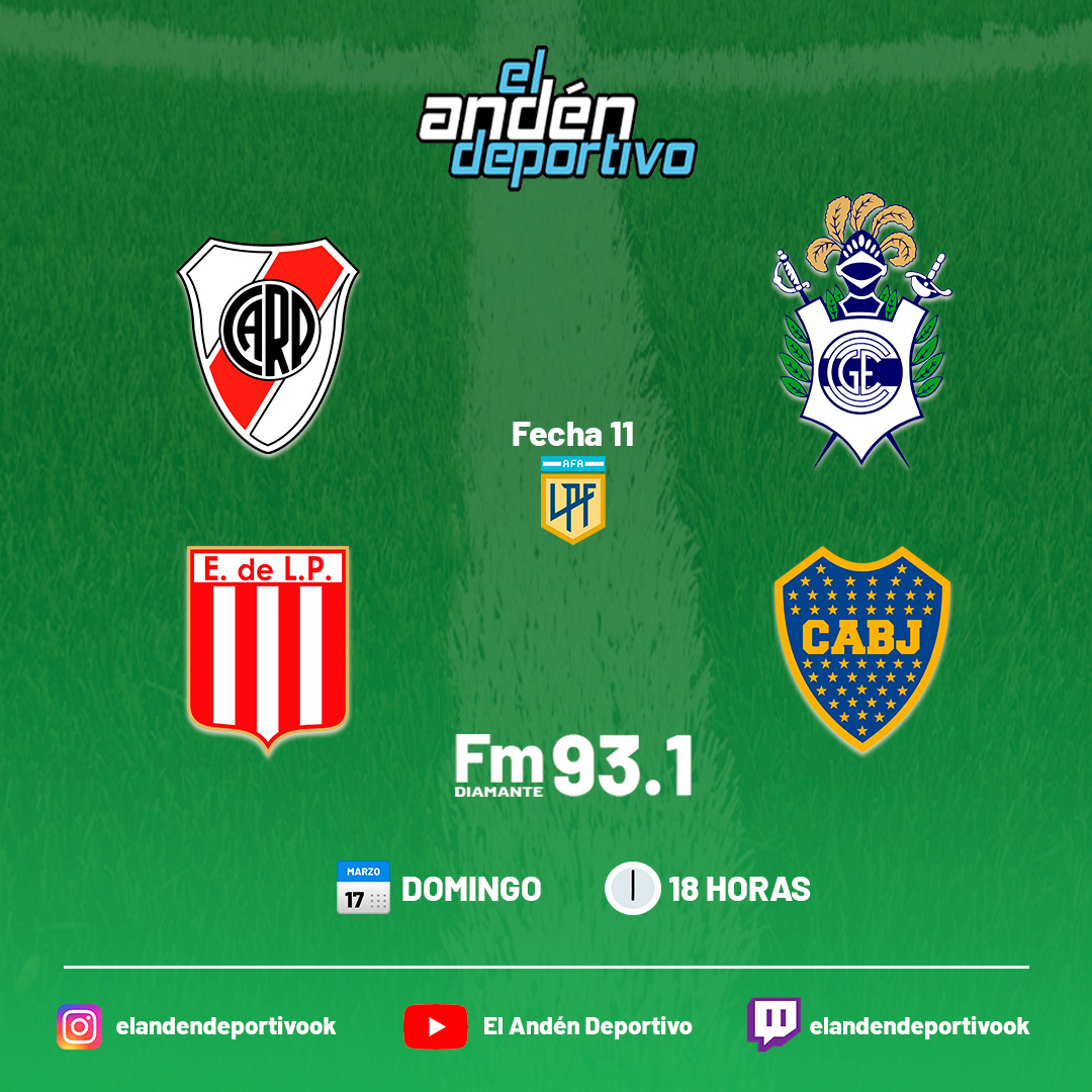 Se viene una nueva transmisión, vivila junto al equipo de El Andén Deportivo #River  #GELP  #EDLP #Boca  #Fecha11  #futbol