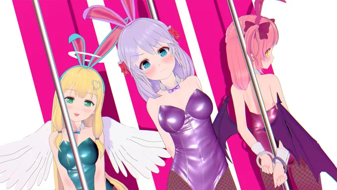 #めるぺろ のナビゲーター3人組バニーいいよねシーンデータお借りしてます#コイカツ #koikatsu 