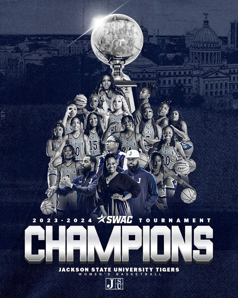 THEE 2024 SWAC CHAMPIONS🏆 The Jackson State women’s basketball program notches it’s ninth SWAC title with a 68-44 win over Alcorn State! This marks the third title in the @CoachTReed’s era🔥 #TheeILove | #SWACWBB | #GoJSUTigersWBB🐅