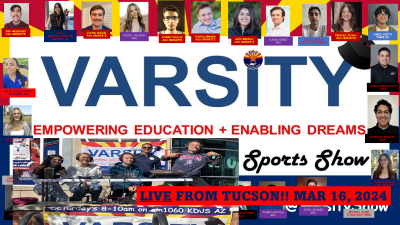 Varsity Sports Show! March 16, 2024 LIVE from Tucson! Listen here: youtu.be/RdPhlGA-u8E?si… @uarizona @NFFsoArizona @VDAliesio @TBird_baseball @GCUClubSports @MicaMountainFB @KDUSAM1060 @SportsMapRadio