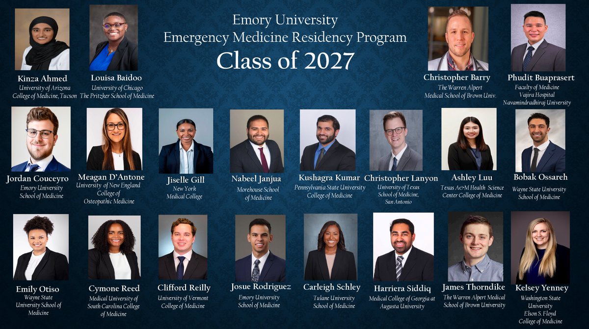 Introducing the #EmoryEM Residency Class of 2027! We are excited to meet our  🚨 50th Class 🚨 and welcome you to the family! Congratulations 🥳
#Match2024  #EMbound
