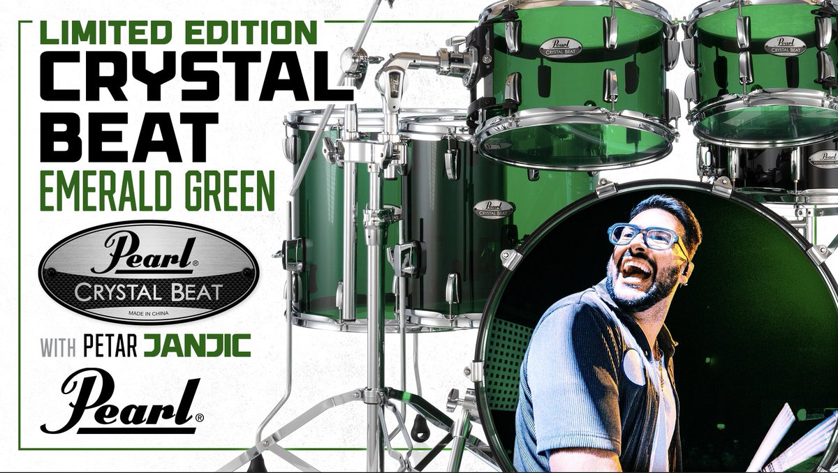 Now on our YouTube channel: Pearl Artist Petar Janjic performing on a Limited Edition Crystal Beat Series in an Emerald Green finish. youtu.be/3CrZmFuFH7U