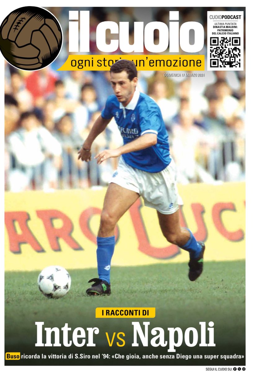 Con il #CorrieredelloSport edizione Campania, in occasione di #InterNapoli, l'inserto #Ilcuoio vi porta nella storia della sfida. Io vi racconto il confronto tra il Napoli dei sudamericani (Maradona - Careca - Alemao) e l'Inter 'tedesca' (Matthäus - Brehme - Klinsmann). #Edipress