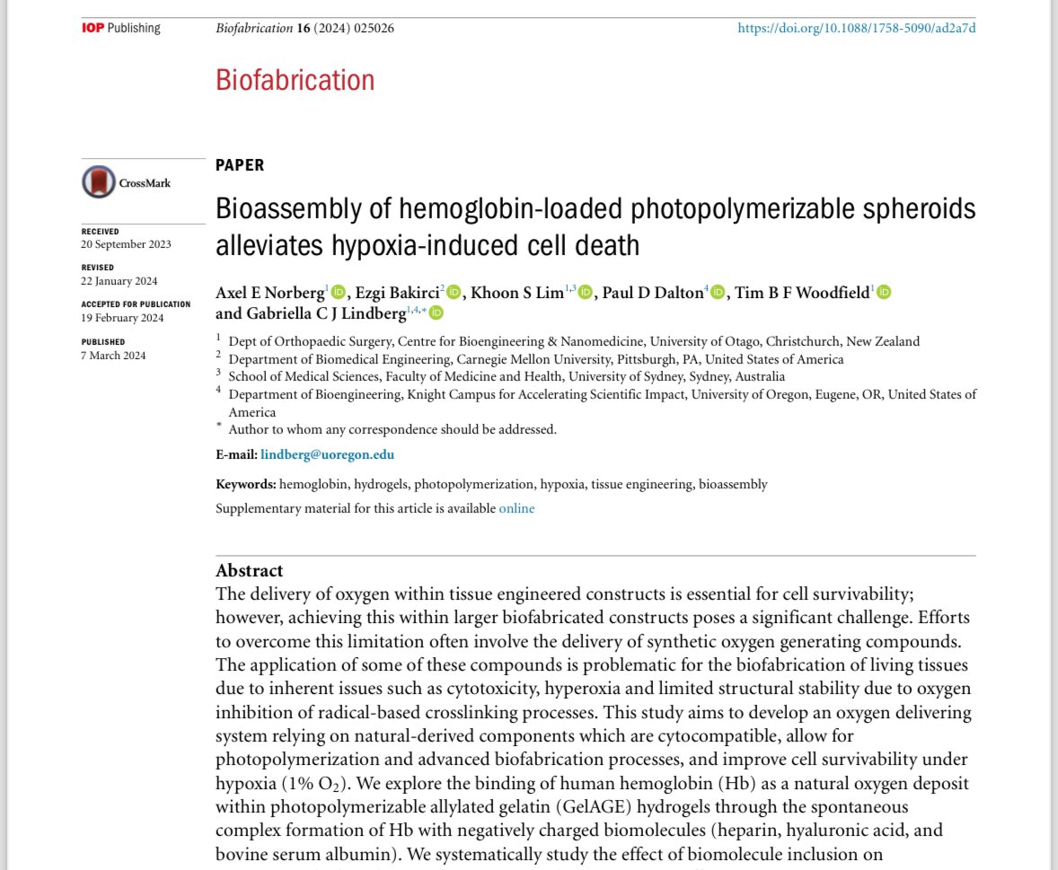 Khoon Lim (@khoonono) on Twitter photo Checkout our latest bioassembly work led by <a href="/LindbergLabs/">Gabriella Lindberg</a> and <a href="/AxeNorb/">Axel Norberg</a> now out in <a href="/Biofabrication/">BF</a>! <a href="/ASBTE1/">ASBTE</a> <a href="/ISBioFab/">Intl Soc Biofab</a> #biomaterials #hypoxia #oxygen <a href="/meltelectrospin/">Paul Dalton</a> <a href="/Tim_WoodfieldNZ/">Tim Woodfield</a> <a href="/esgisss/">Ezgi Bakirci</a> Checkout our latest bioassembly work led by <a href="/LindbergLabs/">Gabriella Lindberg</a> and <a href="/AxeNorb/">Axel Norberg</a> now out in <a href="/Biofabrication/">BF</a>! <a href="/ASBTE1/">ASBTE</a> <a href="/ISBioFab/">Intl Soc Biofab</a> #biomaterials #hypoxia #oxygen <a href="/meltelectrospin/">Paul Dalton</a> <a href="/Tim_WoodfieldNZ/">Tim Woodfield</a> <a href="/esgisss/">Ezgi Bakirci</a>