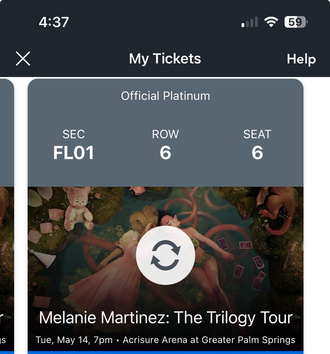 circleinfire's tweet photo. Hello all ! I’m reselling 2 trilogy tickets for the tour in Palm Springs on 05/14. 

They are front row and I’m hoping to price match but I’m flexible.

Dm me for details! https://t.co/xsUNoKKjDH