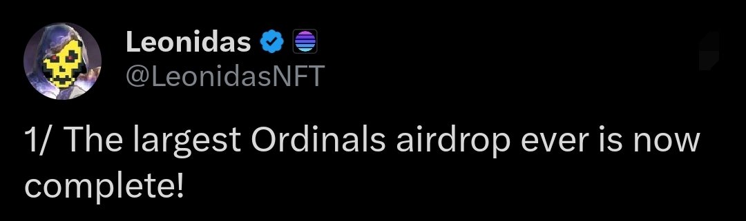 🟧 What happened in the last 24 hours in the Ordinals &amp; BRC-20 ecosystems 🟧

The largest airdropin bitcoin history is now over, and much more,

A 🧵👇

1/12