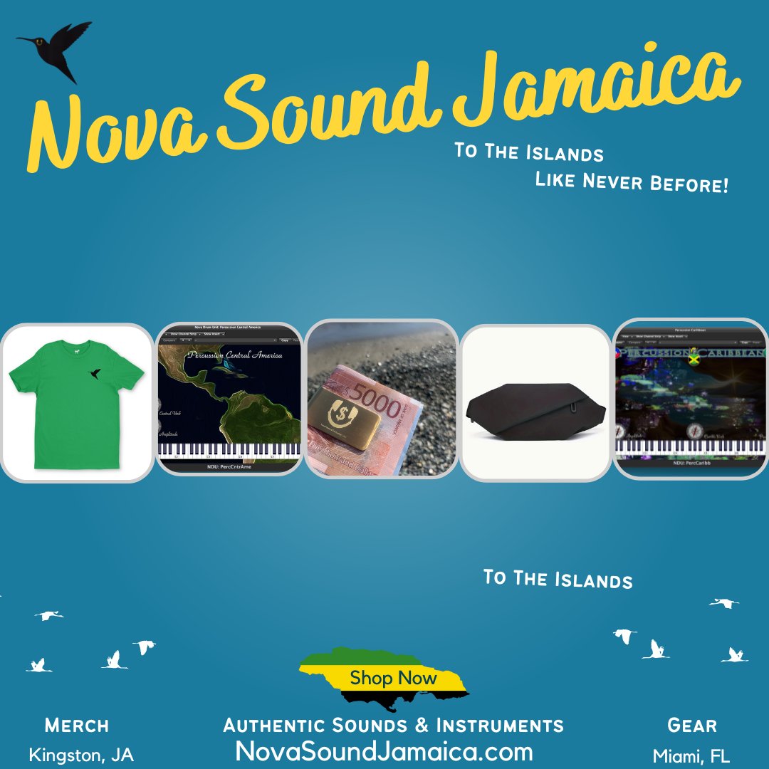 NovaSoundWav's tweet photo. The New Look Nova Sound Jamaica!
To The Islands, Like Never Before ๐ค๐ฏ๐ฒ๐
https://t.co/hPeUjAHxPq
#Merch #Software #Sounds #VirtualInstruments #VST #Plugins #MoneyClips #Jamaica #Music #ProducerLife #SoundFX #MusicProduction #Media #Jamaica2024 https://t.co/gXdJUY6PIC