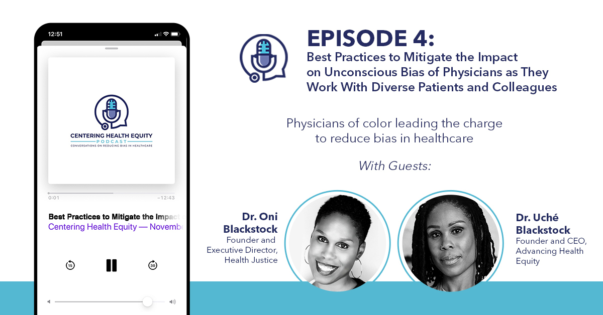 #healthequity #SDoH #unconsciousbias #medtwitter 
Do physicians have unconscious bias? Yes! Listen in on our discussion with @uche_blackstock and @oni_blackstock about creating awareness of the role of physicians play in advancing health equity 
centeringhealthequity.com/podast-episode…