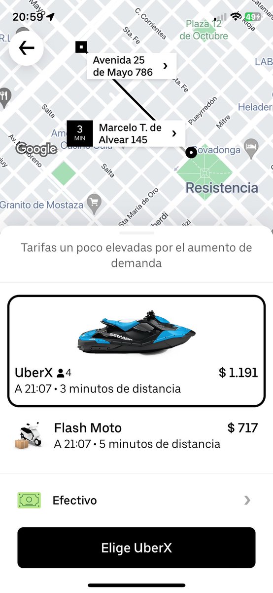 Ya actualice mi uber, ahora hay uber agua