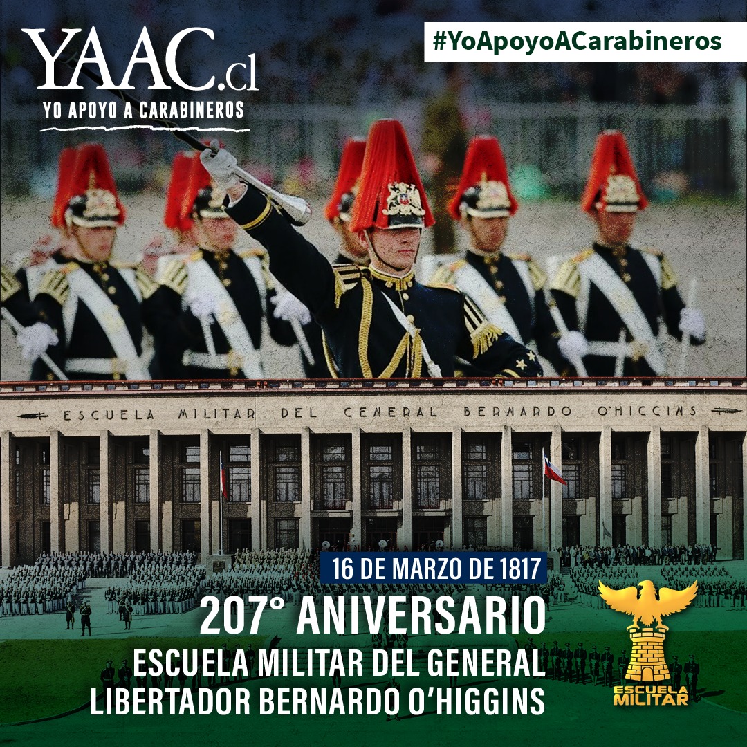 Felices 207 años #EscuelaMilitar. Gracias por su compromiso y servicio a la patria. #Felicidades #FelizAniversario #EjércitoDeChile