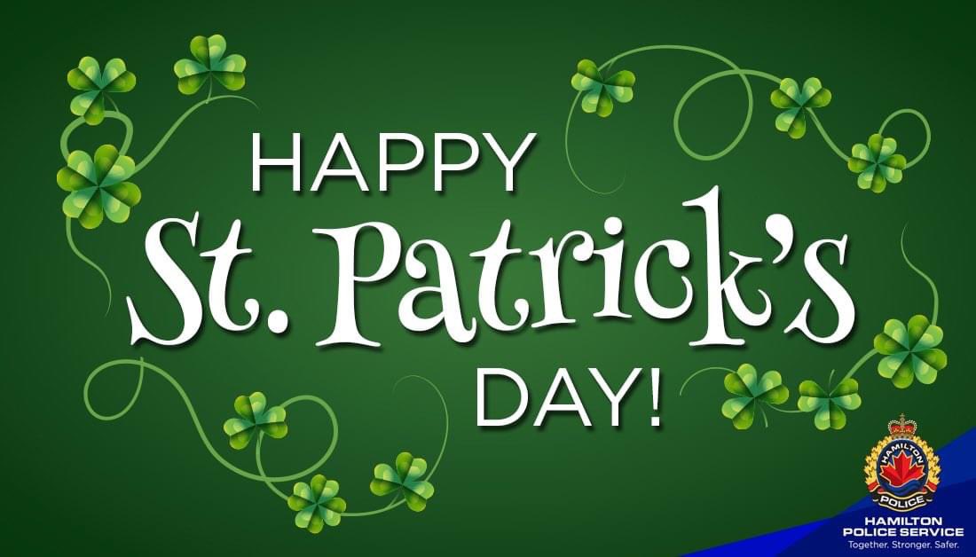 🍀 Happy #StPatricksDay, #HamOnt! Let the festivities begin, but remember to celebrate responsibly! If you're raising a glass, ensure you have a plan to get home safely. 🚗 Remember, impaired is impaired, so choose a designated driver, take a cab, or use a ride-sharing…