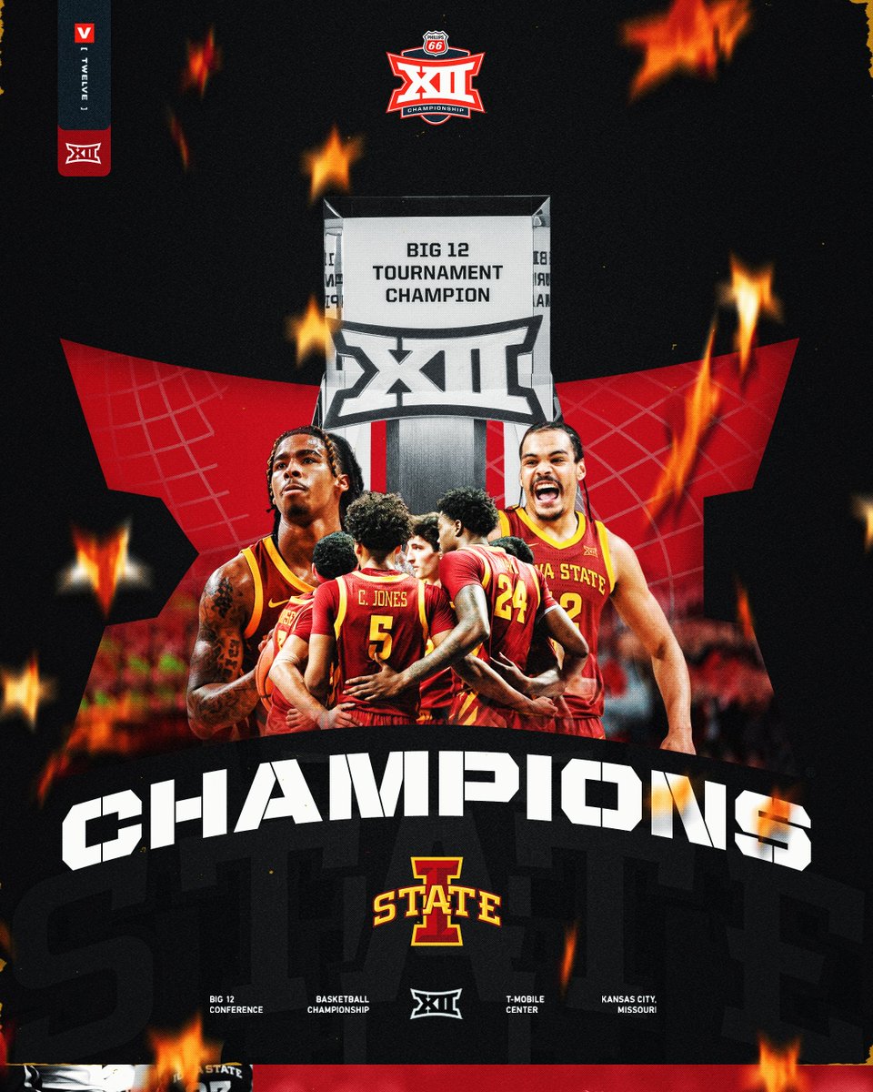 The 2024 Phillips 66 Big 12 Men's Basketball Champions... the Iowa State University Cyclones 🏆