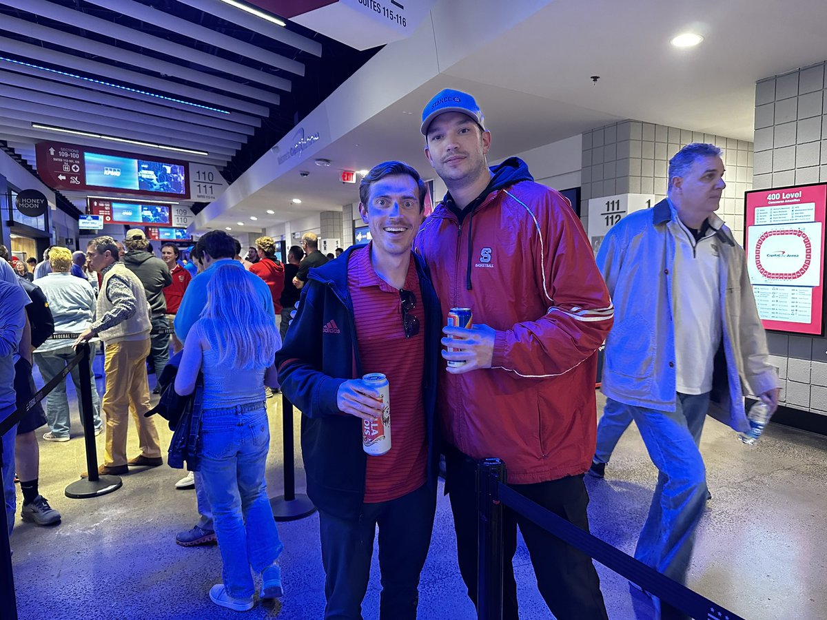 DENNIS HORNER. I ASKED HIM IF HE STILL HAD THE FLAMING BALL TAT - “OF COURSE.” LFG #WPN #GOPACK #ACCTournament #MarchMadness