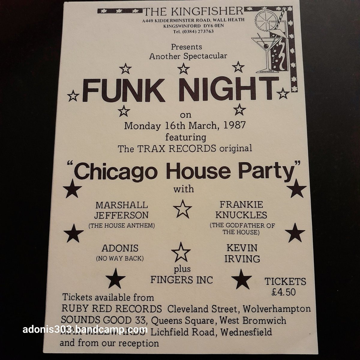 The #chicagohousepartytour1987 dropped in on #dajackerz at The Kingfisher. 16/03/87
