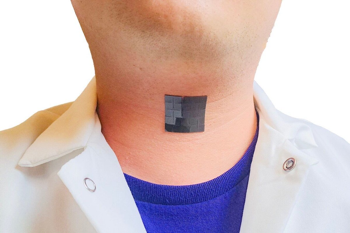 EvanKirstel's tweet photo. Speaking without vocal cords, thanks to a new AI-assisted wearable device https://t.co/Atfln74k5g  #DigitalHealth #HealthTech #Healthcare https://t.co/ChsoPiBM79