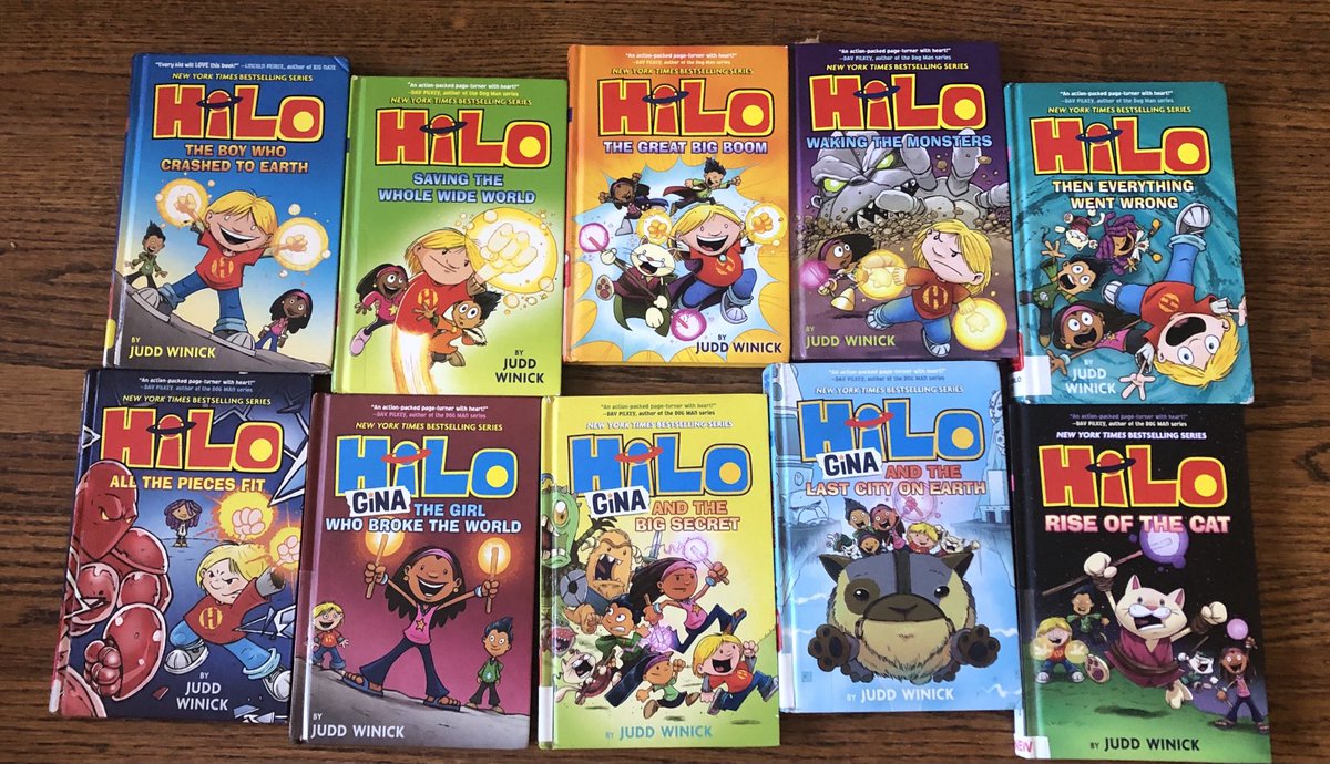 Perfect Saturday. Rereading all the #Hilo books and then reading the newest one! Thank you ⁦⁦⁦@JuddWinick⁩ for this wonderful series!!