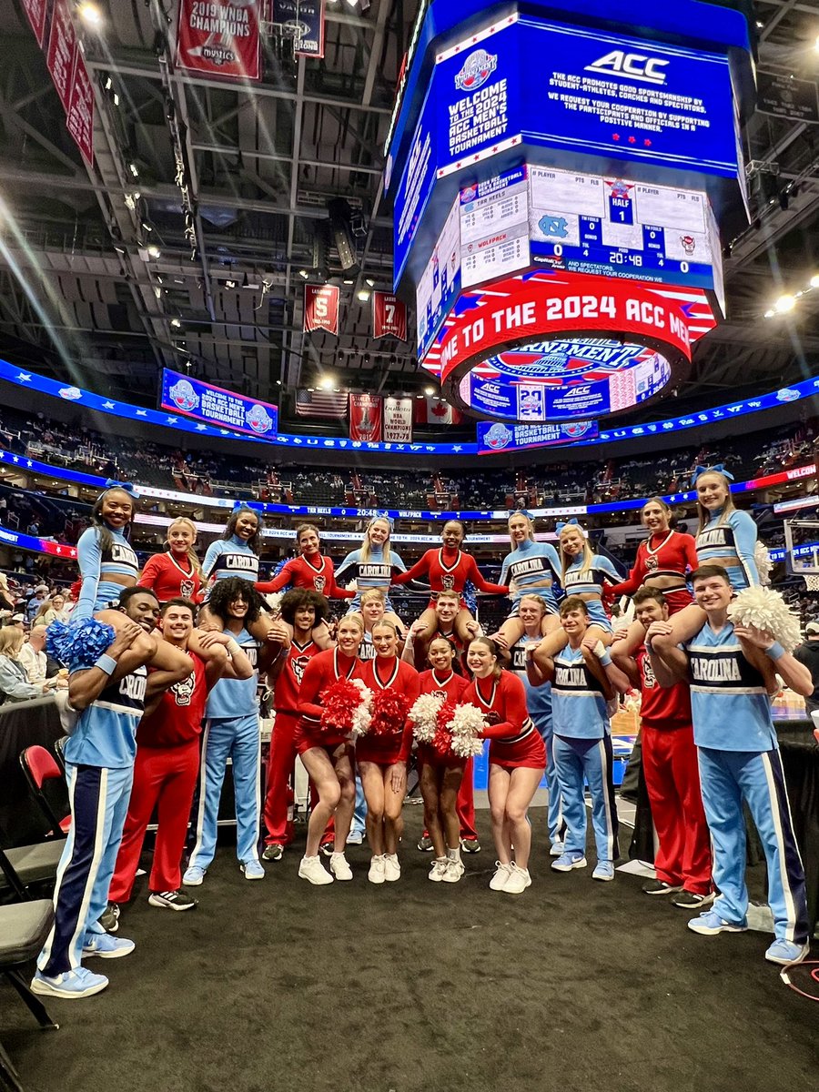 ncsucheer's tweet photo. Always nice seeing our @ACCCheerDance friends! 🤍 https://t.co/1GWQ9FJQ5R