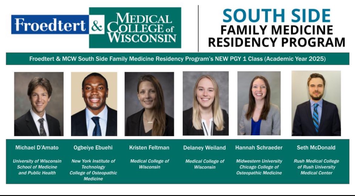 SS_FMRP_MKE's tweet photo. We are so excited to welcome our second class of residents to our South Side Family! We can not wait to have you join our team. Congratulations 🎉🎉 #Match2024 #MatchDay https://t.co/SzOk3VV422
