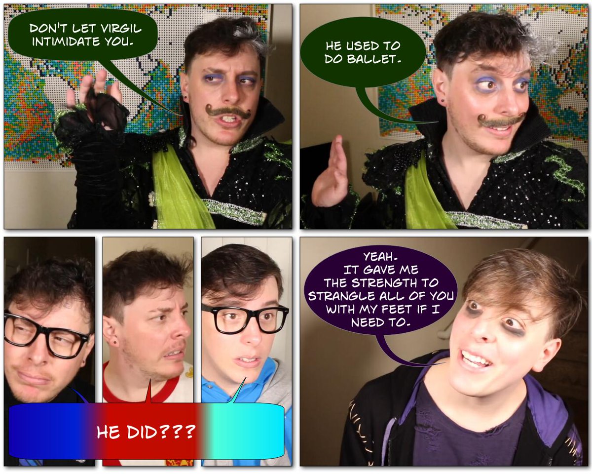 manbemel's tweet photo. Don't Fear Virgil. Inspired by an incorrect quote by @sunshineemomare .
#thomassanders #sanderssides #sanderssidesincorrectquote #sanderssidesphotocomic #remussanders #logansanders #romansanders #pattonsanders #virgilsanders https://t.co/pKdFb8cwWd