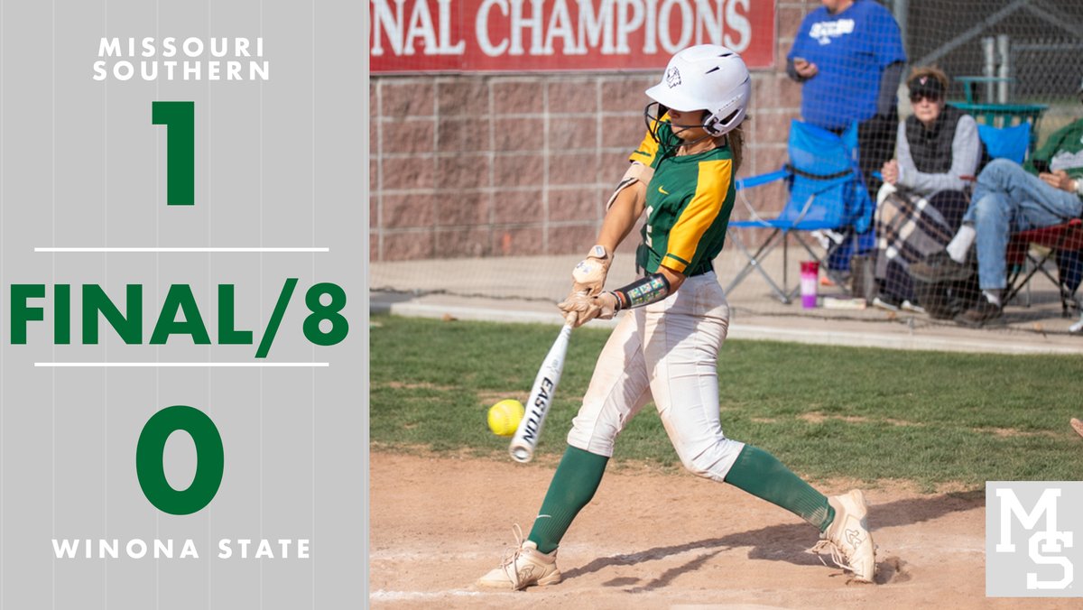 ANOTHER TAYLOR NUCKOLLS WALK-OFF!!!
Missouri Southern walks it off again against Winona State in the 8th, 1-0.
Winning Pitcher: K. Amos (6-1) - 8.0 IP, 6 H, 3 SO, 0 ER

T. Nuckolls: 4-4, 1 RBI, 1 3B
K. Jacks: 1-4, 1 SB
K. Gray: 1-3