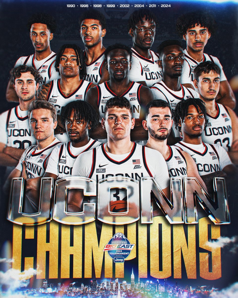 UConnMBB's tweet image. BIG EAST TOURNAMENT CHAMPS 🏆