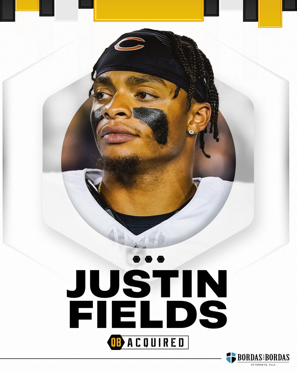steelers's tweet image. We have acquired QB Justin Fields from the Chicago Bears in exchange for a 2025 conditional sixth-round pick. @BordasLaw 

📝: bit.ly/3PooClG