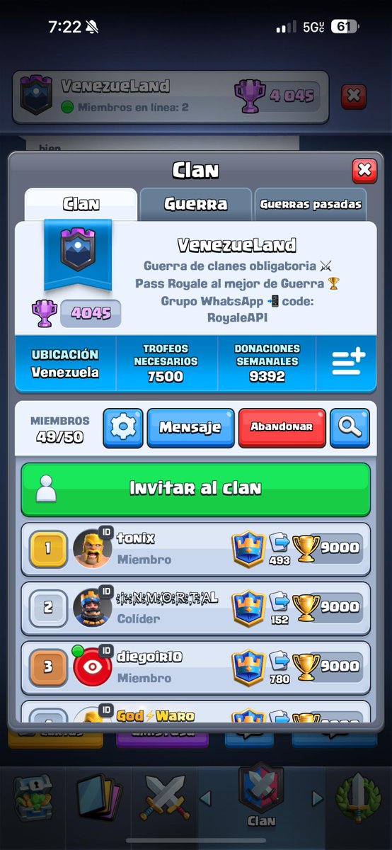 JoseVeget's tweet photo. Buscando gente comprometida en guerra para el clan del pana @Briceedu https://t.co/8yBMnBeNPZ