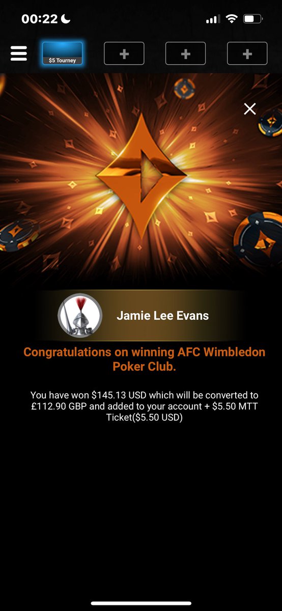 JME_Poker's tweet photo. Boom not played online for a while due to playing live… and I take down the Wimbledon weekly game :) happy with how I played :) @afcwpokerclub follow them for more info on the comps on @partypoker #Happy #poker #pokeronline #winner #1st #jackpot #allin https://t.co/Vh9f8z9dwn