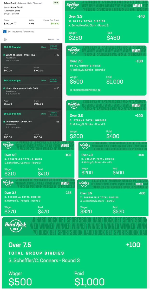 DM724412's tweet image. Round 3 of The Players Championship Recap ⛳️

Early in the morning I saw that the scoring average on the course was much different than what DG projected. I was anticipating the course playing easier today than the last 2 days. With no afternoon wave split to account for today, I…
