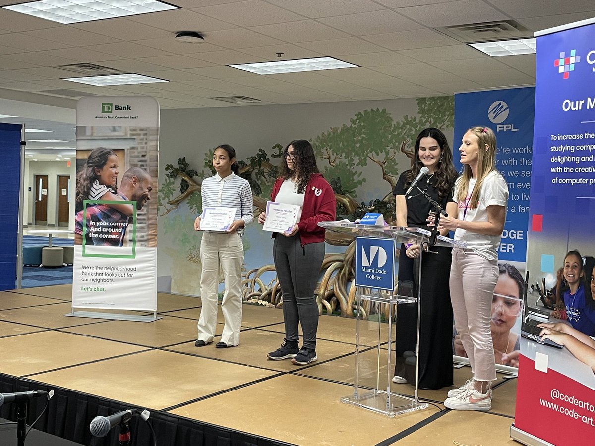 IprepNorth's tweet photo. This weekend these two young ladies placed first and second nationally within their respective categories at @codeartorg #CodeArtFest ! We are so proud of you and your success! @MDCPSSTEAM @CTEMiami @MDCPSNorth @SuptDotres @MDCPS https://t.co/3jfM5lhpk8