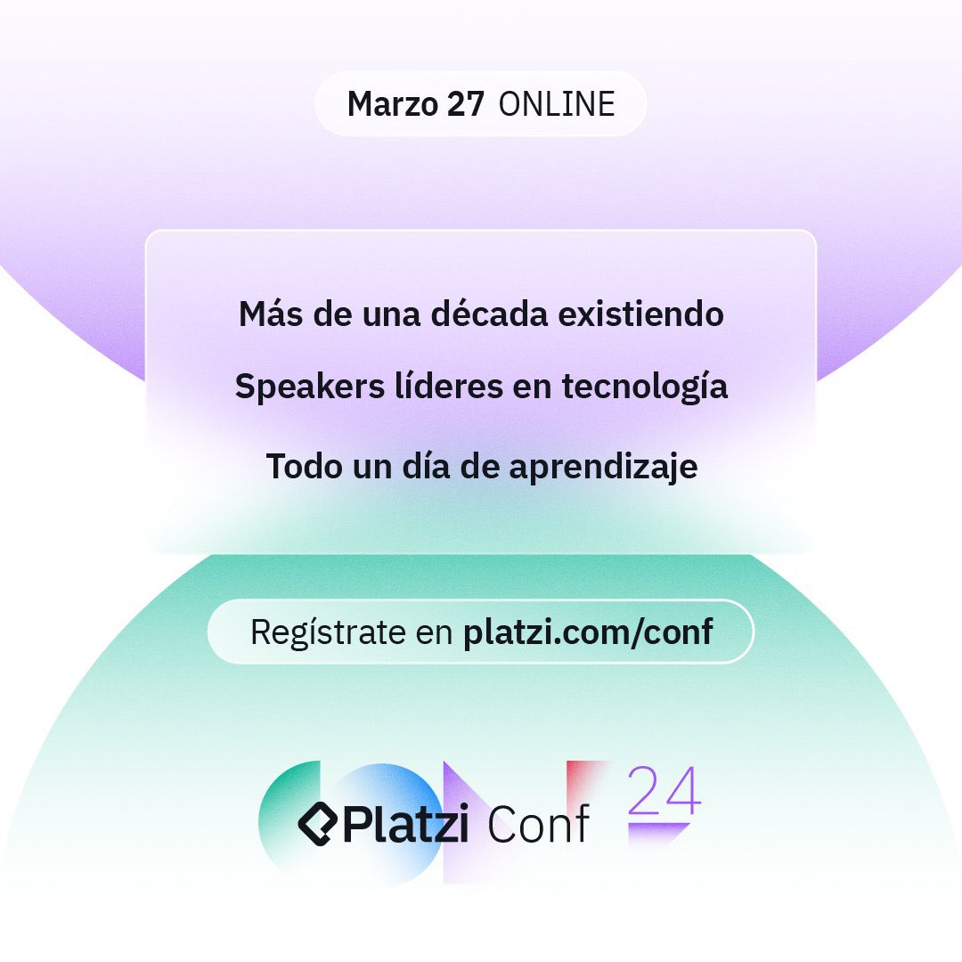 🤩Platzi Conf tendrá su versión online y SIN COSTO este 27 de marzo.

Aprende de líderes en tecnología, sin importar en qué parte del mundo te encuentres.

Domina la disrupción para construir el futuro.

Regístrate ya en: platzi.com/conf-online