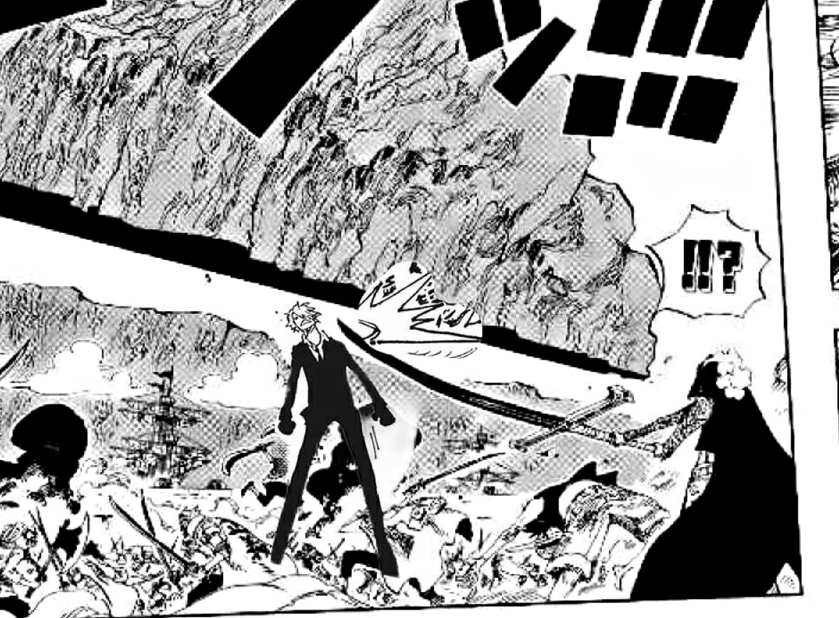Middle Way (We are OnePiece) on X: "Current Sanji tanks this no named  attack from Mihawk that cut a mountain with ease. Black blades are nothing  to Sanji as long as the