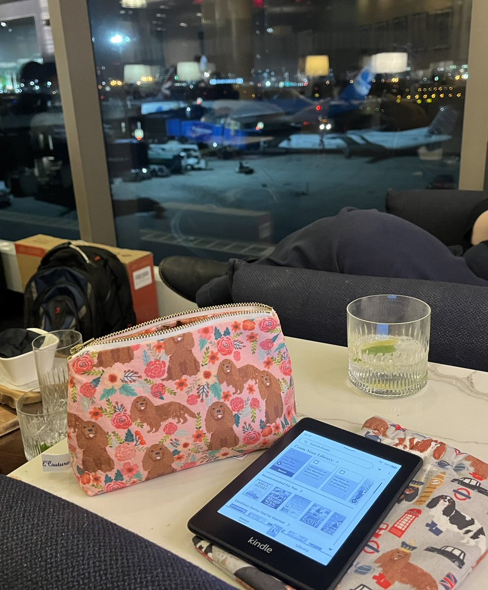 Well travelled #PLCouture in the BA lounge at Newark. <a href="/LeahPaws/">Lottie 🧵🐶</a>.
