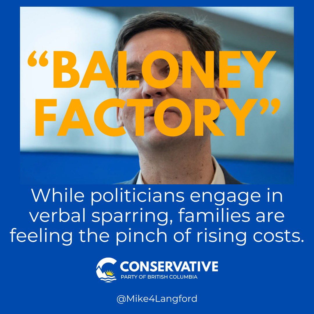 BOLONEY FACTORY! Premier Eby's dismissal of Conservative Leader Pierre Poilievre's call to halt the federal carbon price increase as a 'baloney factory' tactic is a slap in the face of struggling Canadians. It's time for real solutions, not political rhetoric. 😏#CarbonPrice…