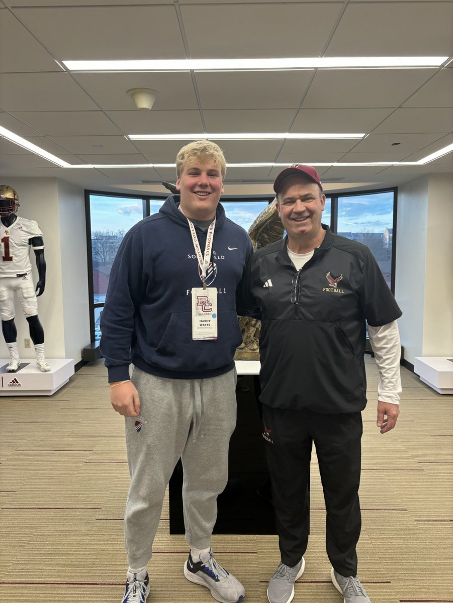 My family and I had a great time today @BCFootball. Thank you to @Coach_Applebaum , @Coach_JDiBiaso , and the entire BC football staff for their amazing hospitality! Great things are happening at the Heights! @CoachCDay @coachdinofb @DXSF_FB