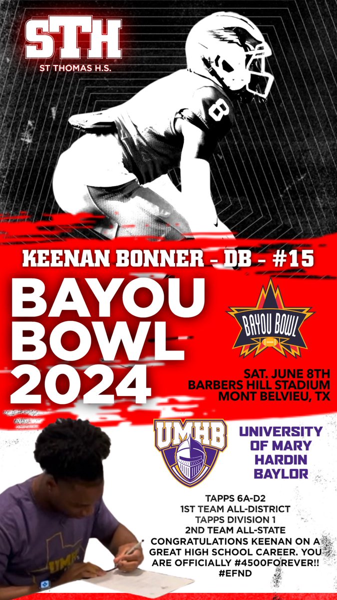 We look forward to June 8th as <a href="/BonnerKeenan/">Keenan Bonner</a> &amp; <a href="/BlaizeXC_15/">Blaize X Covington</a> will participate in the <a href="/ghfcahouston/">GHFCA Houston</a> 2024 <a href="/BayouBowlGHFCA/">Bayou Bowl</a>. #EFND