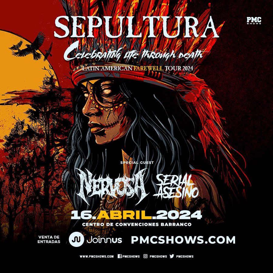 Solo un mes para el show inicial de #RoadToMetal 2024 🤘🏻🔥, <a href="/sepulturacombr/">SEPULTURA</a> 🇧🇷, @nervosathrash 🇧🇷 y <a href="/SerialAsesino/">Serial Asesino</a> 🇵🇪 en escena!

Entradas en <a href="/joinnus/">Joinnus</a> ➡️ joinnus.com/events/concert…

Una producción de <a href="/ShowsPmc/">PMC Shows</a>