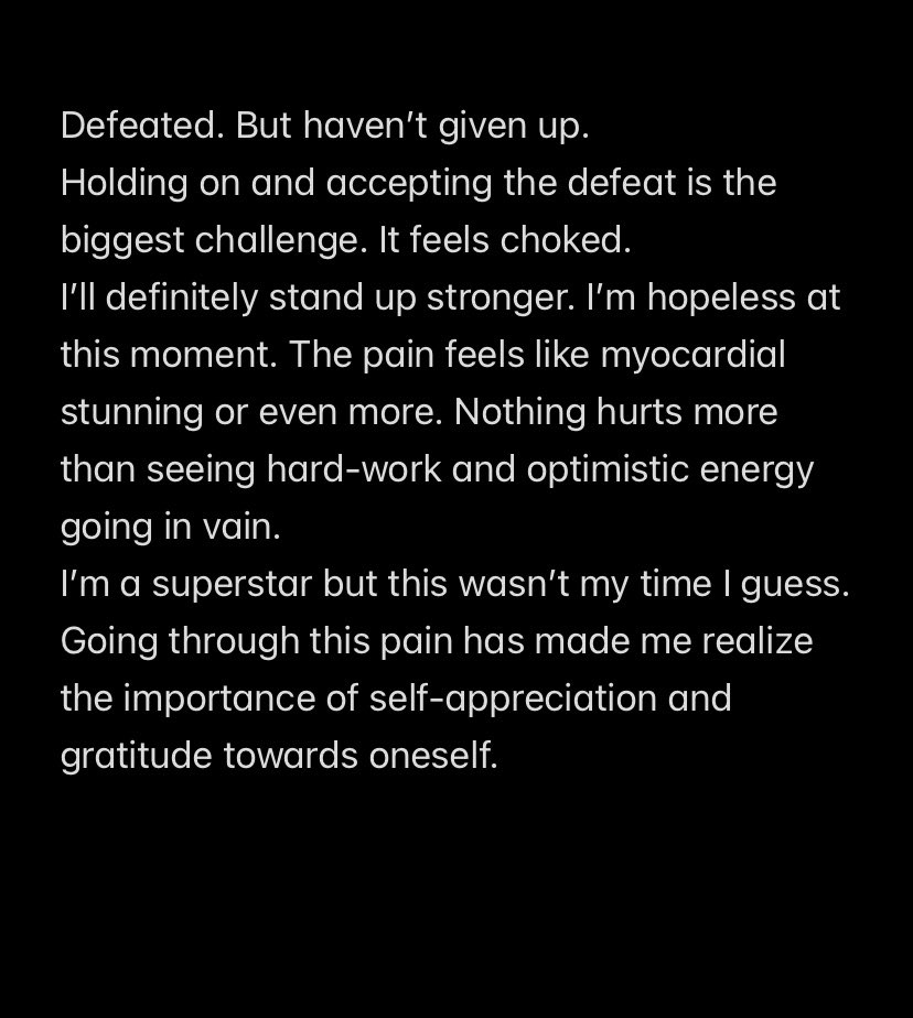 Whatever happened doesn’t feel right, I’m stunned mentally and physically. Still I choose to believe in myself and “ KEEP GOING, SPREADING KINDNESS and STAYING OPTIMISTIC.” Still scared with ‘what if’s’ question but it won’t hold me back. 
#USMLE