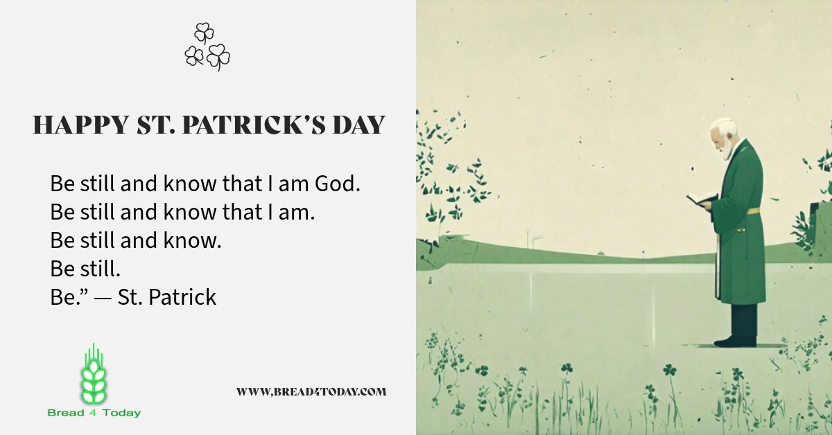 bread4today's tweet photo. โ๏ธ Happy St. Patrick's Day! ๐ Today, amidst the celebrations and festivities, take a moment to be still and connect with the divine. Slรกinte! ๐๐
Prayer๐ https://t.co/qzD1K44M3Q
#StPatricksDay #BeStillAndKnowGod #InnerPeace https://t.co/ponkY5koXq