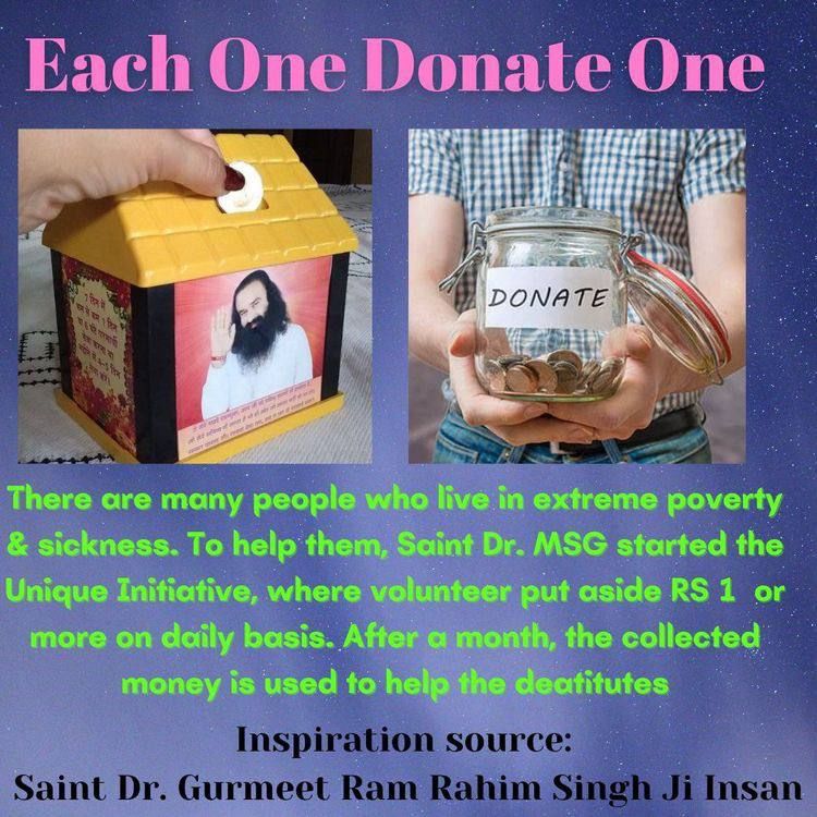 Donating money for a good cause is a very noble act of humanity. If not much, we can save just 1 coin daily and thus donate the saved money to needy ones at the end of month as Dera Sacha Sauda volunteers do with the inspiration of Saint MSG Insan . #PaidCampaign